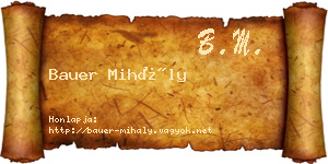 Bauer Mihály névjegykártya